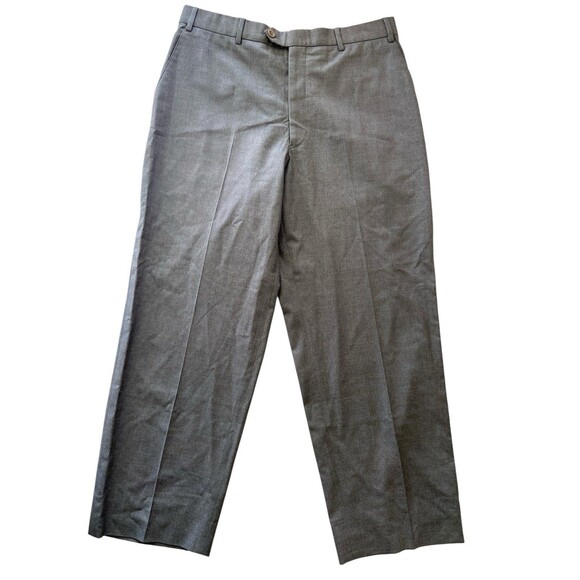 Armani Collezioni‎ Men’s Dress Pants Size 36 Gray Flat Front Romania Inseam 30 - Picture 1 of 11